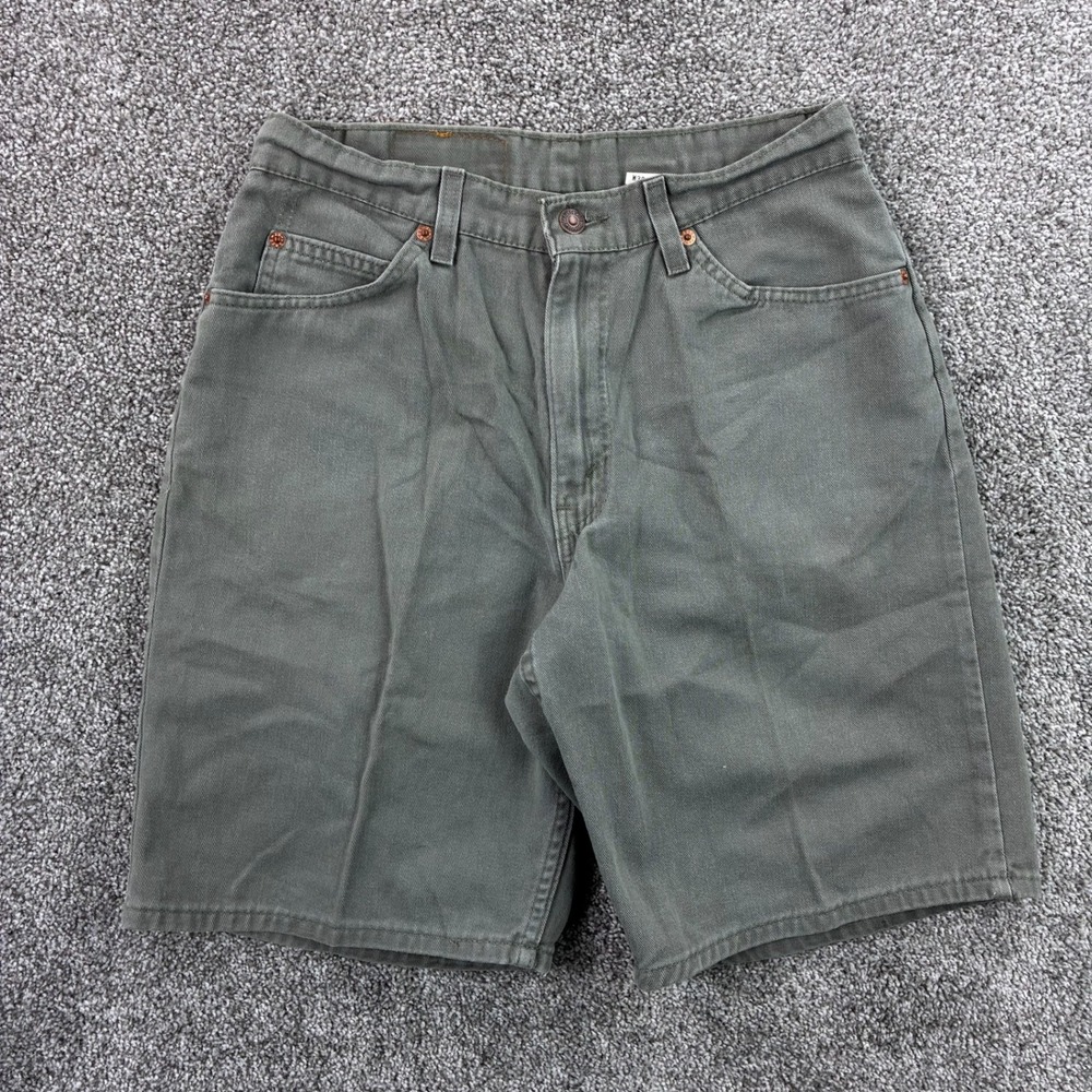 Vintage Levi's 560 Shorts Mens 30 Green Denim Shorts Relaxed Fit 11in Inseam